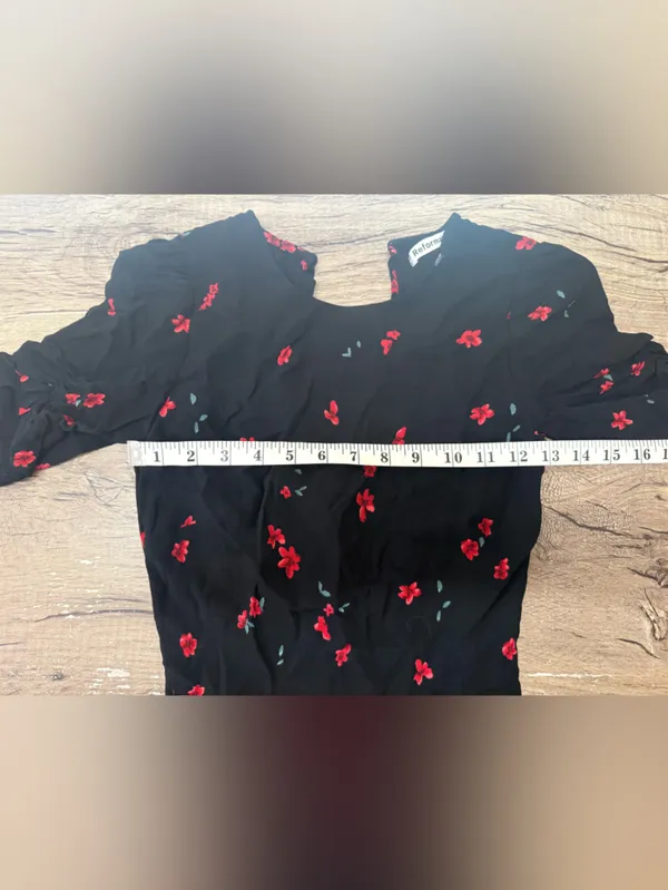 Reformation Gracie Mini Black Dress Floral Oracle Size 0 - Image 5