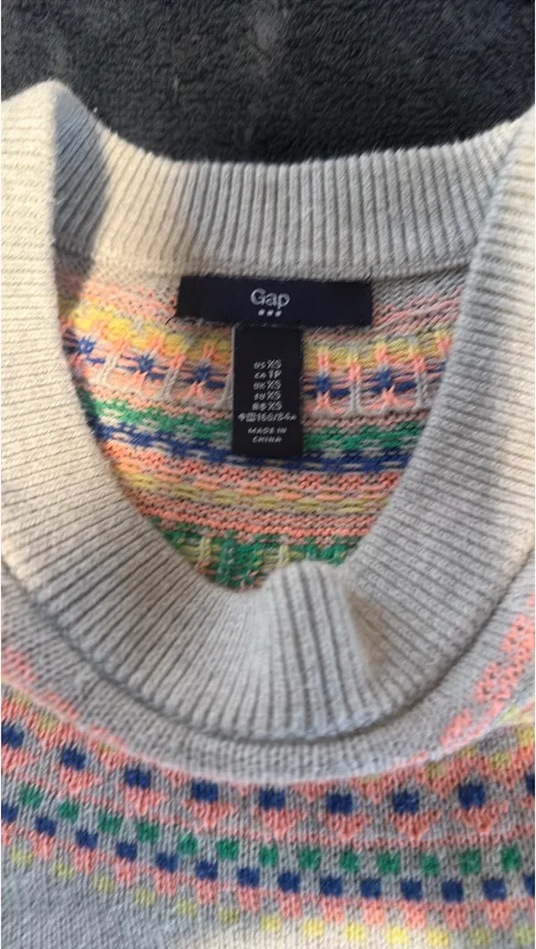 Gap Knit Sweater Cotton XS Pullover Multicolor - Image 2