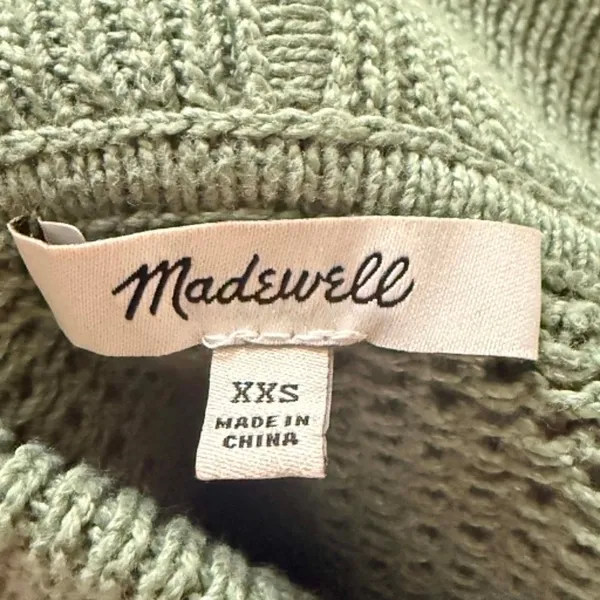 Madewell Canby Button Mockneck Knit Sweater Frosted Willow Preppy Soft Girl XXS - Image 4