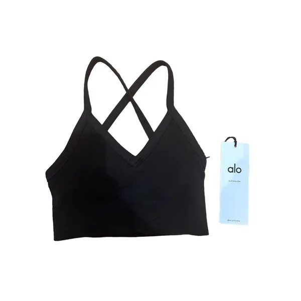 Alo Yoga Seamless Ribbed Low Back BLACK Bra XS SOLD OUT - Image 3