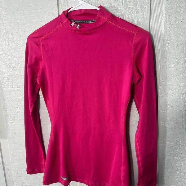 Under Armour Pink Fitted Womens Performance Top Size XS EUC - Image 3