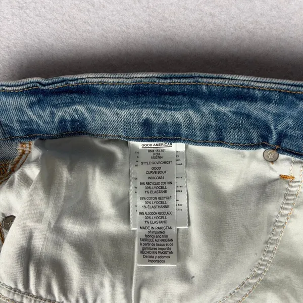 Good American Good Curve Bootcut Jeans Women's 30 Plus Light Wash High Rise NWOT - Image 10