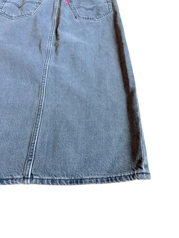 Levi's Grey Denim A Line Maxi Skirt High Slit Five Pocket Size 24 Women's NWT - Image 13