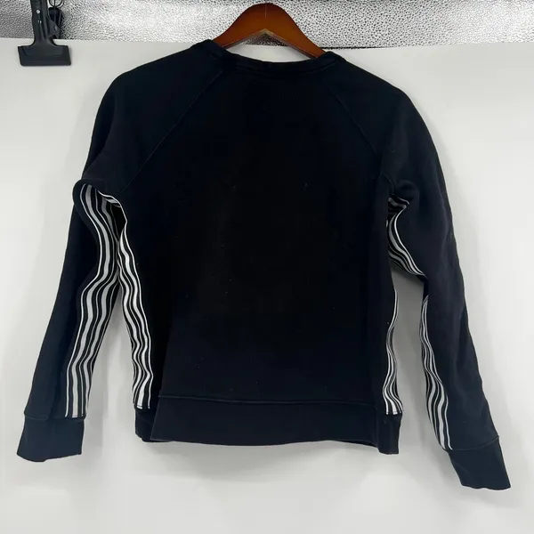 Athleta 24/7 Striped Crewneck Sweatshirt Black & White pullover crew neck medium - Image 7