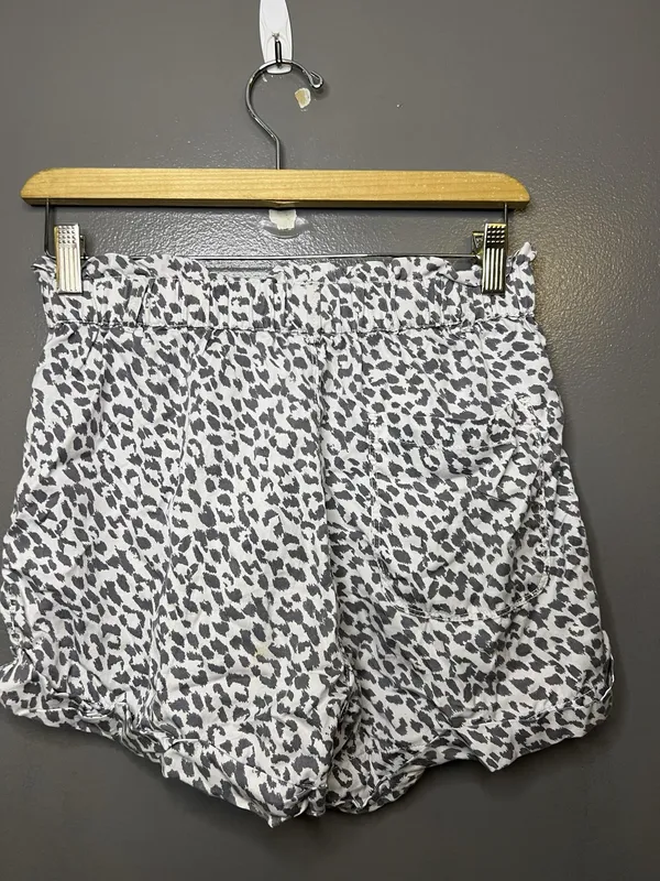 Aerie Paperbag Shorts Womens Small White Leopard Elastic Waist Ruffle Lounge - Image 3