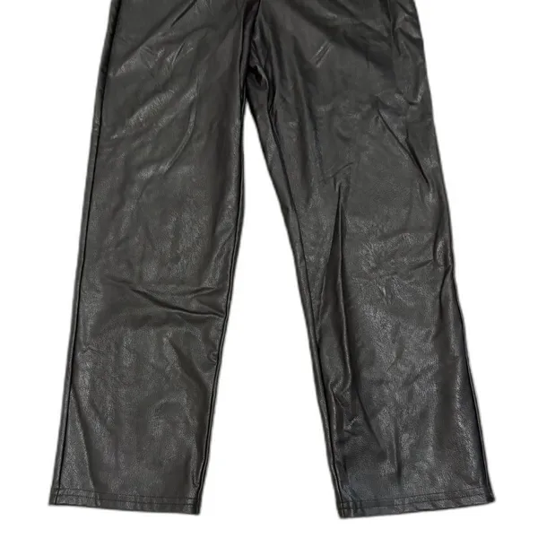 NWT Evereve‎ Commando Faux Leather Paperbag Pants Black Belted Edgy Size XS - Image 5