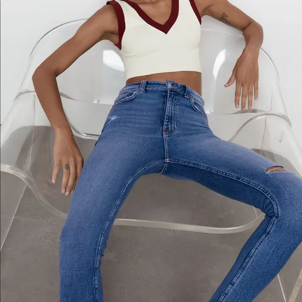 Zara skinny torn Vintage high rise jeans-8 - Image 2