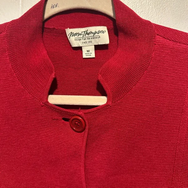 Vintage‎ red cardigan size m - Image 2
