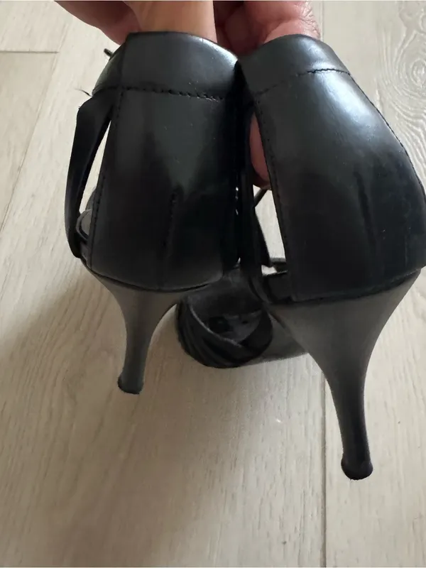 BCBGirls Black Strappy Open-Toe Heels - Image 7