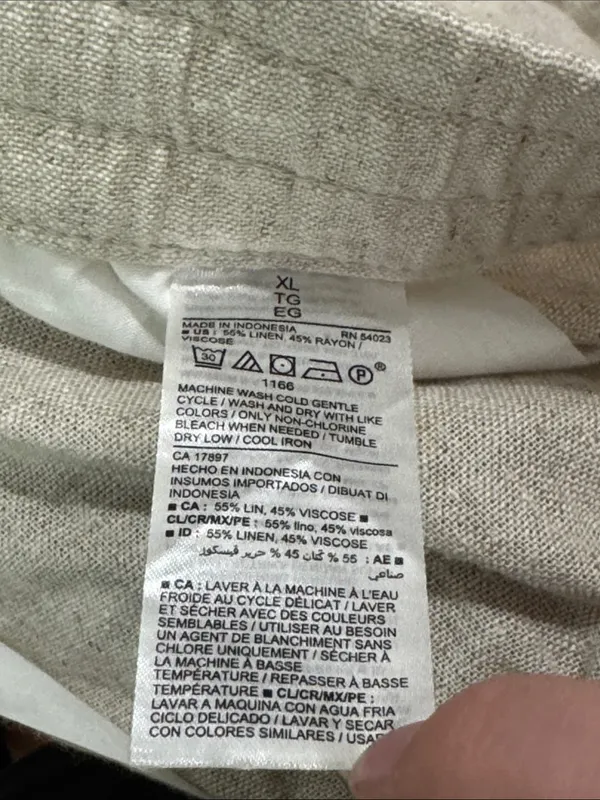 Old Navy Natural Flax Beige Linen Blend Drawstring High Rise shorts size XL - Image 8