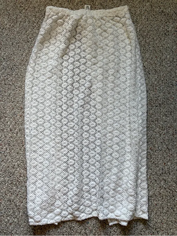 Cotton On Body Open Mesh Beach Sarong Wrap Skirt White Knit Size Women’s Medium - Image 10