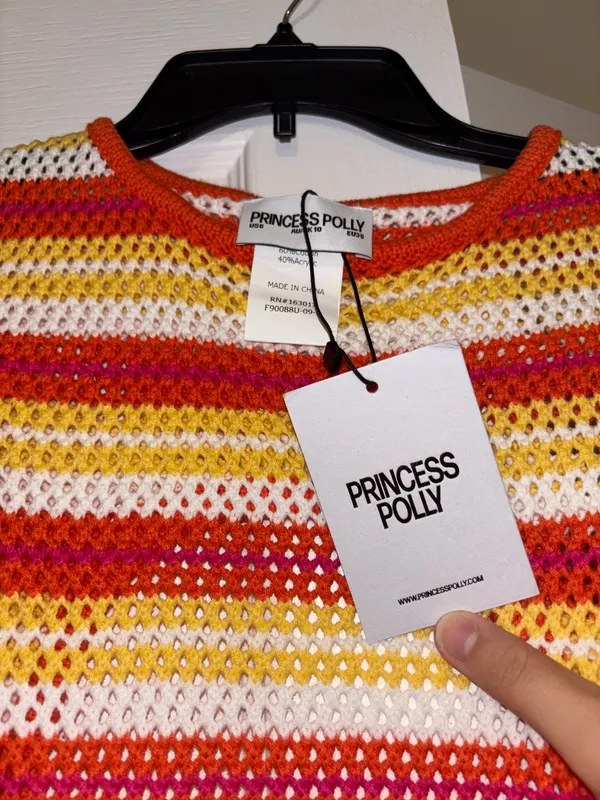 Princess Polly Orange Crochet Dress - Image 3