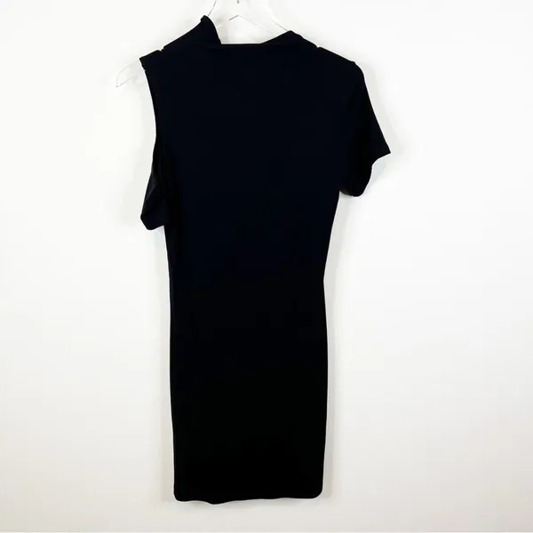 NWT LNA‎ Zuki Rib Knit Mini Dress Women's Size M Black Going Out - Image 4