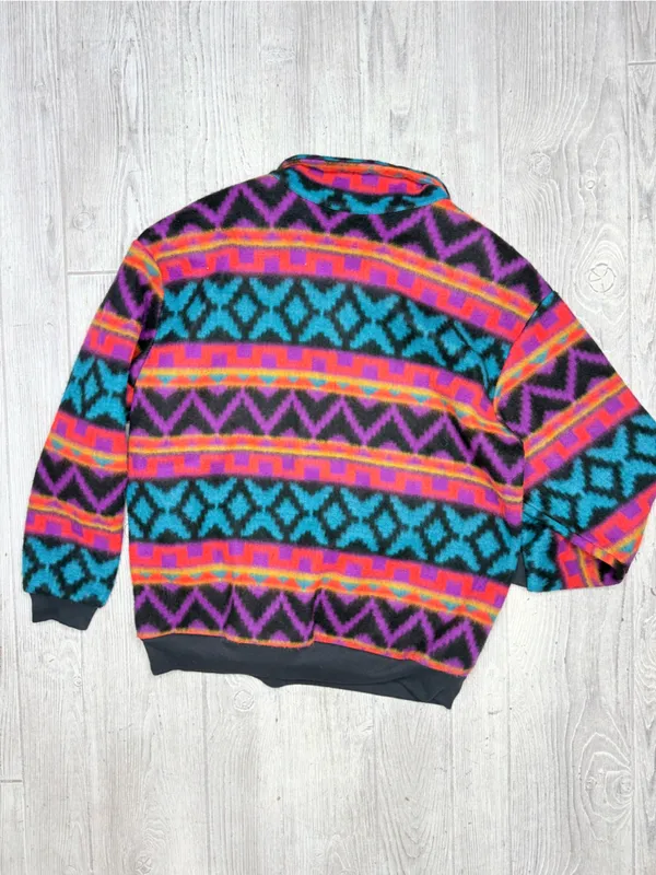 Vintage David Wayne fleece quarter zip long sleeve 80s pull over shirt jacket sm - Image 5