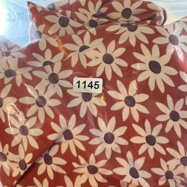 1145 | Madewell Floral Daisy Faux Wrap Viscose Midi Dress‎ Rust Orange Women XXS - Image 7