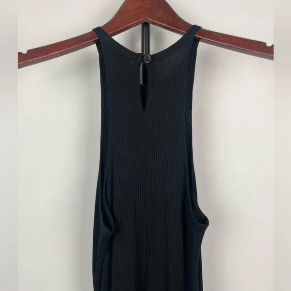 LNA Heathered Black Ribbed Halter Casual Fit &‎ Flare Dress - Image 7