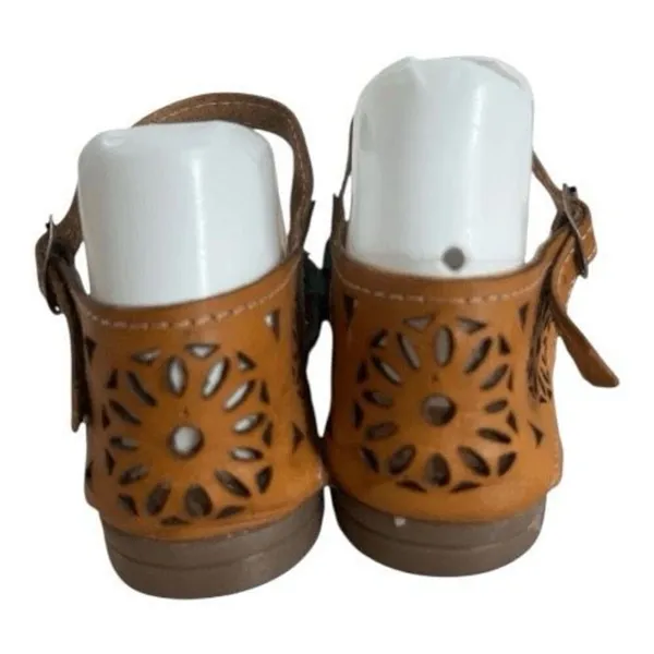Frida Kahlo Huarache Sandals Womens Size 6 Brown Leather Mexican Ankle Strap - Image 7