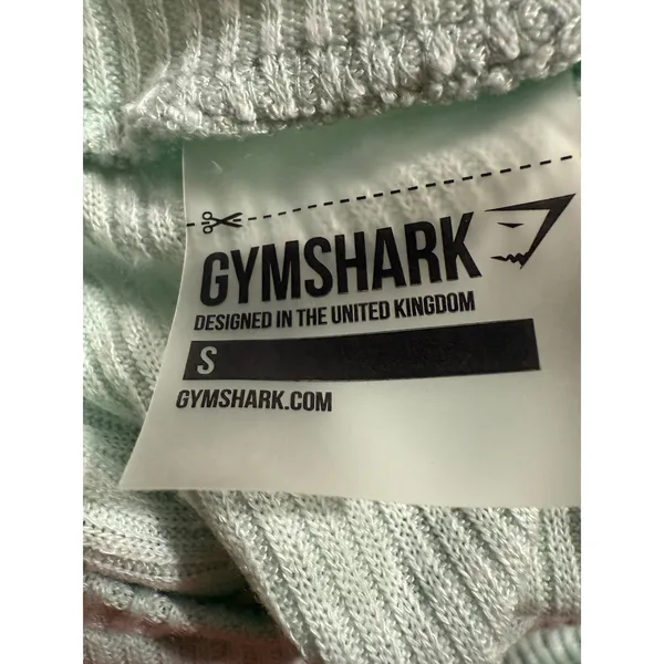 Gymshark Mint Green Ribbed Tie Front Long Sleeve Crop‎ Top Size S - Image 4