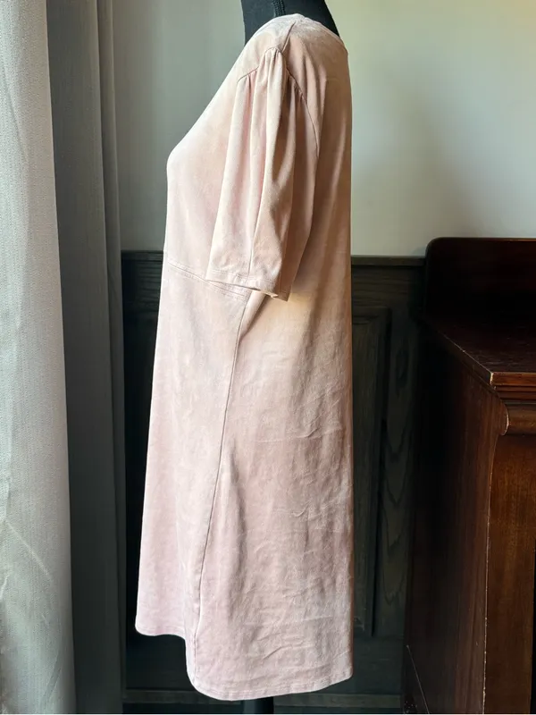 Another Love Soft Blush Pink Short Sleeve Casual Dress large Euc - Image 2