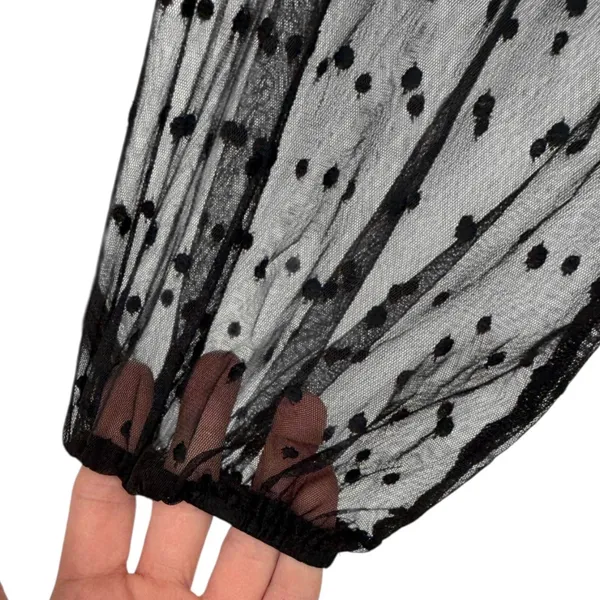 Lulus Black Swiss‎ Dot Tiered Bustier Midi Dress Size XS Whimsigoth Fairy Grunge - Image 15