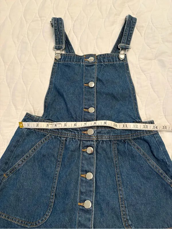 H&M Denim Overall Dress Size 6 - Image 12