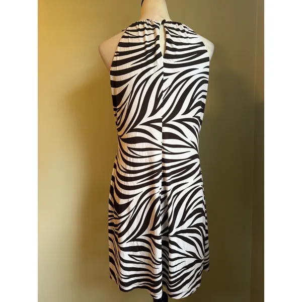 Enfocus‎ Studio Zebra Print Halter Neck Ruffle Dress 12 Y2K boho whimsi animal - Image 4