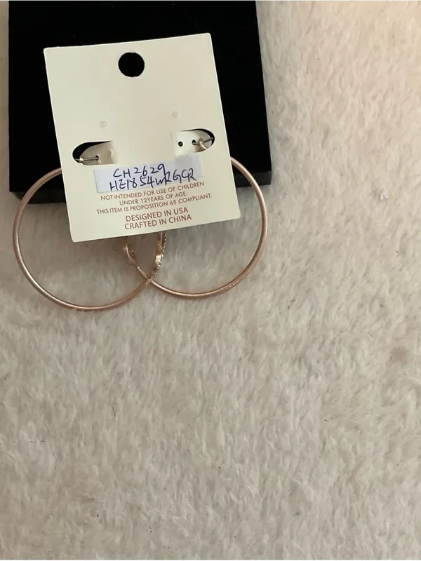 Pomina Rose Gold Hoop Earrings with Infinity Detail - Image 4