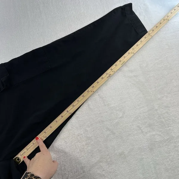 Gap XL Cargo Pants Mid Rise Black Twill Pull On Boho Elastic Waist Boho Grunge‎ - Image 14