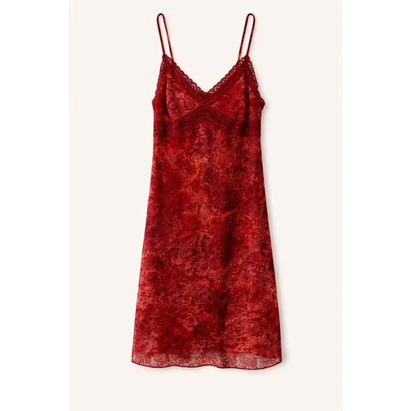 Y2K Red‎ Lace Mini Dress Slip Style Bodycon XS Coquette Party - Image 5