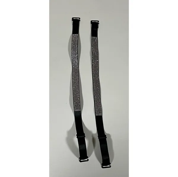 Black Diamond Bra Straps Hosiery Lingerie Fashion Accessory Matching Pair Set of 2 💎 - Image 2