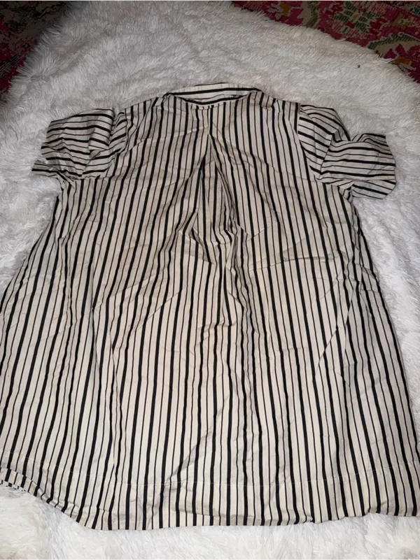Old Navy Dress Black & White Stripe Button-Up Sz XL Petite Business Casual - Image 4