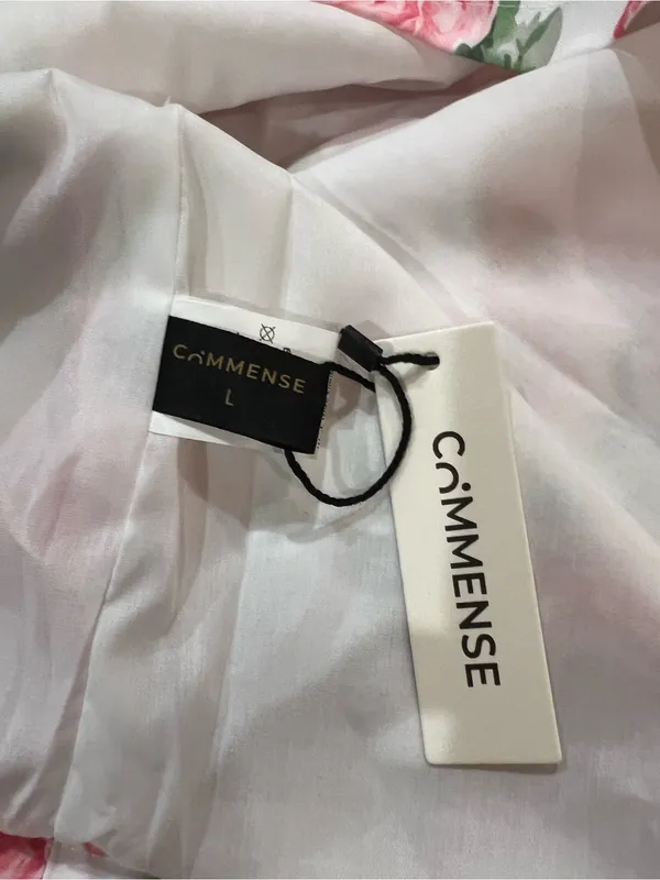CoMMENSE Square Neck Rose Print Slip Mini Dress Size Large - Image 8