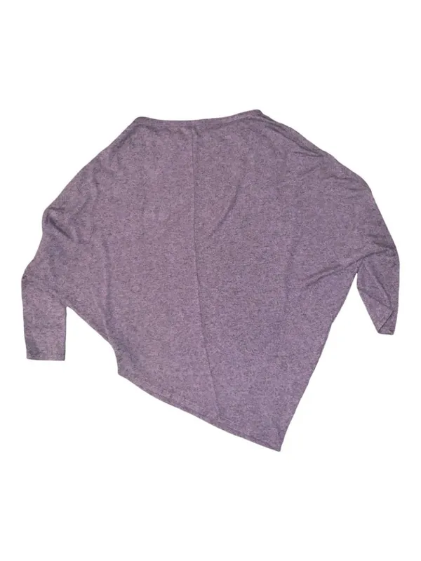 Natural Life Purple Heathered Asymmetrical Hem Dolman Sleeve Top Womens Medium - Image 2
