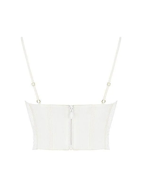 House Of CB 'Bea' Ivory Satin Draped Corset - Image 9