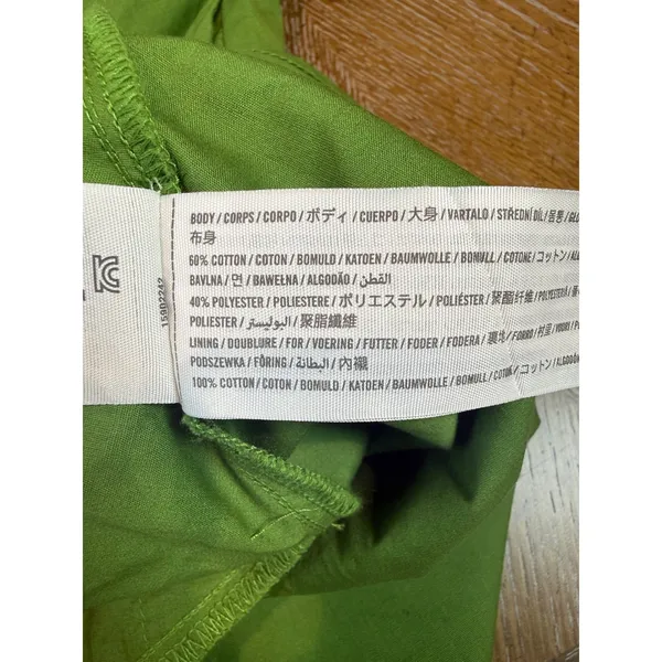 Abercrombie & Fitch Poplin Puff Sleeve‎ Mini Dress Green Size Large Milkmaid - Image 5