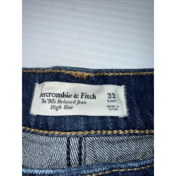 NWT Abercrombie & Fitch The 90s Relaxed High Rise Denim Jeans‎ 33 Short - Image 6