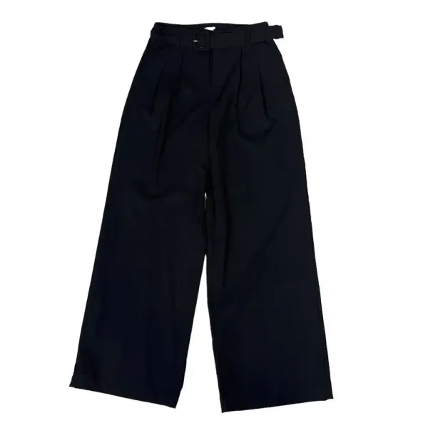 NWT A New Day Women's Black‎ Wide Leg Trousers Size 4 High-Waisted with Belt - Image 2