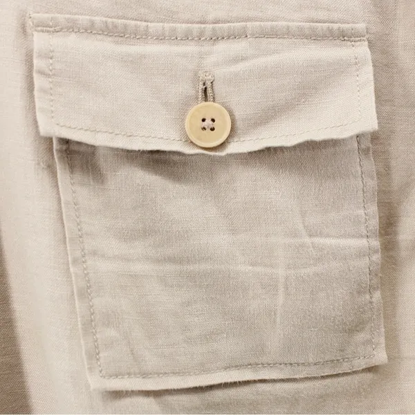 Y2K‎ Juicy Couture Tan 100% Linen Pants Coastal Resort Travel Capsule S - Image 6