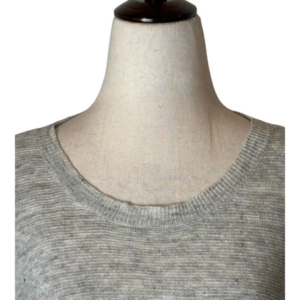 Eileen Fisher Sweater Women Large Gray‎ Organic Linen Dolman Sleeve Pullover - Image 5
