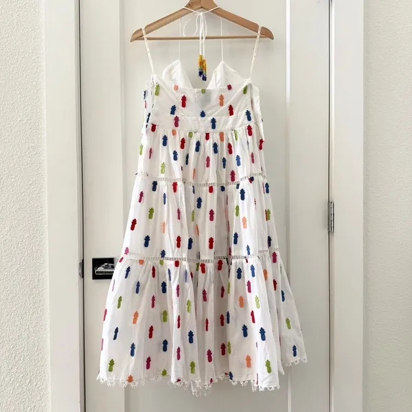 Farm Rio Anthropologie Multicolor Pineapple Midi Dress Size M - Image 6