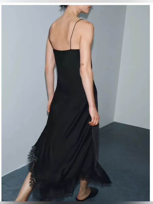 Zara ZW collection satin lace dress‎ - Image 2