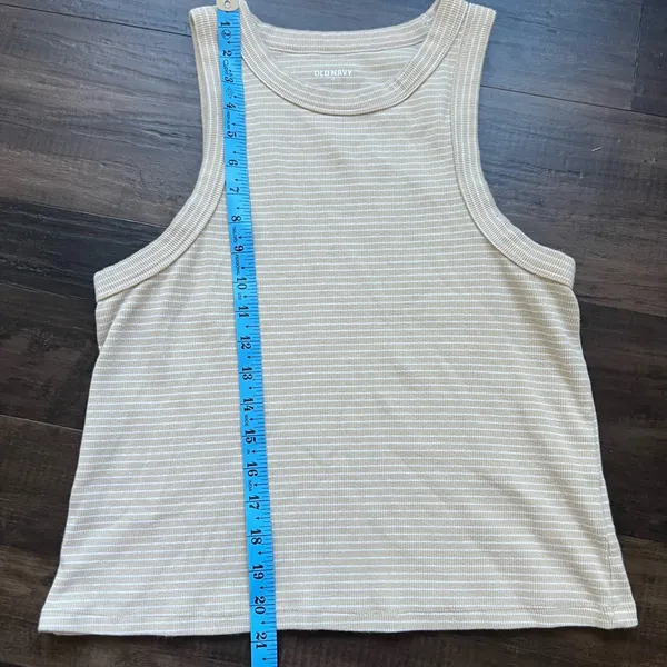 Old Navy Beige Striped tank top - Image 5