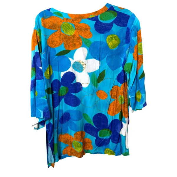 Jams World W641-Sulo Summer Love 3/4 Sleeve Flowy Blouse Size Large - Image 3