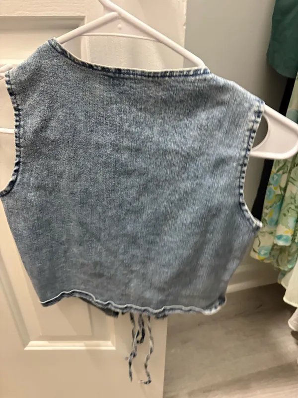 Denim tie up top Blue - Image 3