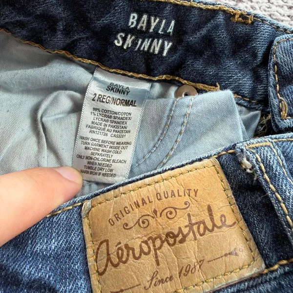 American Eagle Aeropostale Jeans Bayla Skinny Womens 6 Regular Blue Low Rise Stretch Denim - Image 5