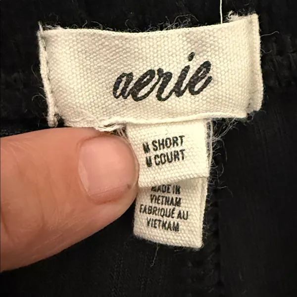 Aerie WOMENS Black Corduroy Short Court Flare Pants - Image 5