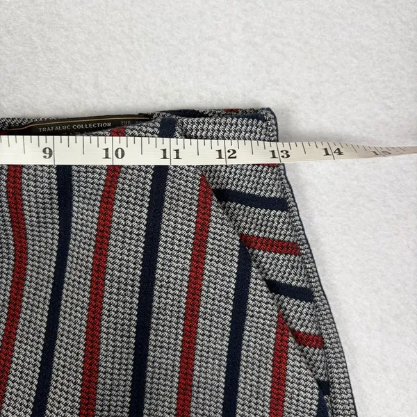 ZARA Trafaluc Striped Micro Skort Women's XS Red Blue Mini Pockets Preppy Chic - Image 4