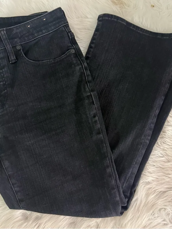 Madewell Curvy Kick Out Crop Jeans Black 29 Petite High Rise - Image 5