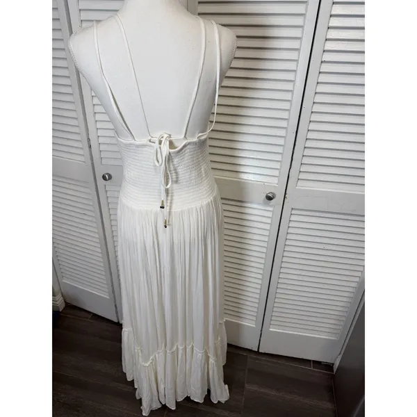 FREE PEOPLE WHITE FUN IN THE SUN MAXI DRESS SZ Large - Image 6
