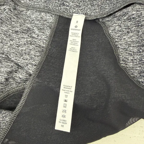 Lululemon Define Loun Jacket Vented Back Full Zip Heathered Black Womens 8 - Image 7